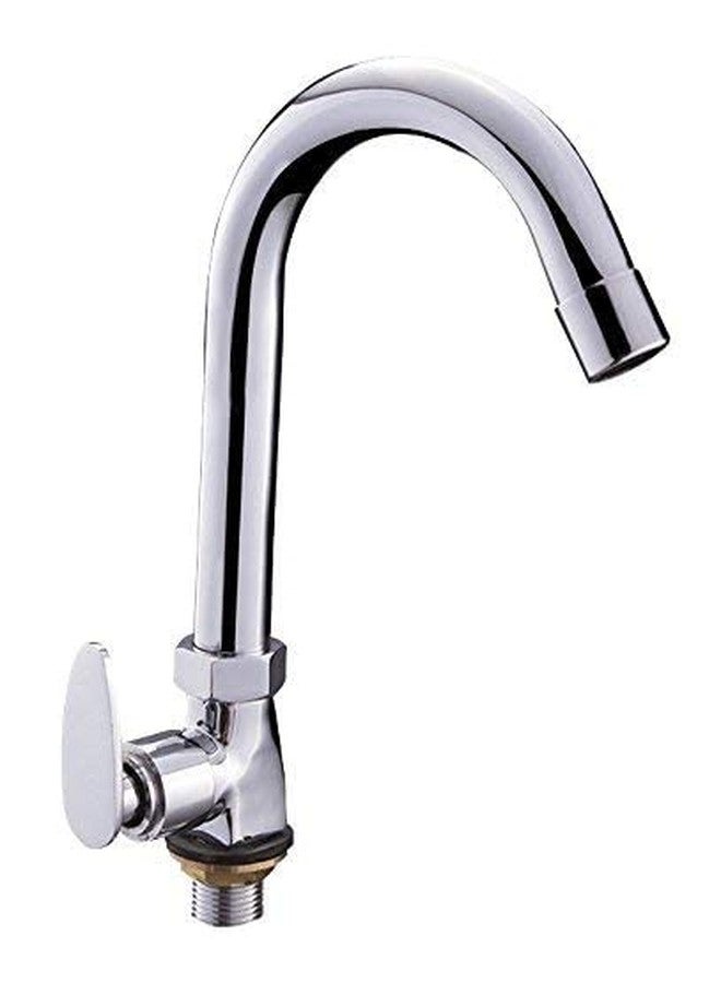 JAGGER صنبور حوض غسيل JAGGER JAG121 ذو عنق البجعة، صنبور ذو فوهة متحركة 360 درجة / صنابير حمام مع شفة جدارية وشريط تفلون (PAN)، نحاس، كروم - Image 1